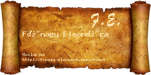 Fónagy Eleonóra névjegykártya